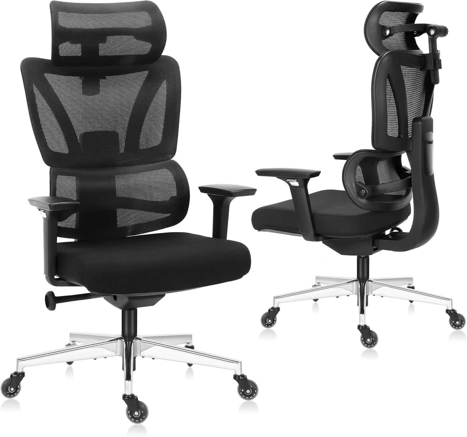 C19 Silla de oficina ergonómica de malla con soporte lumbar de